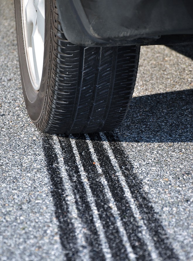 tire-marks-from-braking-fast